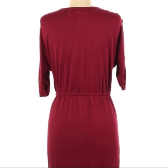 Max Studio V Neck Belted Draped Casual Dress NWT - Picture 3 of 4